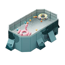 IINCOOY 3M PVC Swimming Pool Non-Inflatable Folding Thickened Wear-Resistant Outdoor Large Pools Family Bathing Toy Children's Day Gifts(D,2.1M)