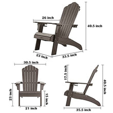 hOmeHua Oversized Adirondack Chair Set of 4 Weather Resistant with Cup Holder Dark Brown