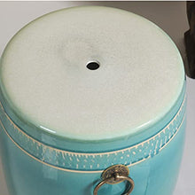 AthuAh Outdoor Stool, Round Ceramic Garden Stool，Decorative Side Table Garden Stool，for Garden, Patio, Lawn, Home Indoor & Outdoor (Color : Blue)(Blue)