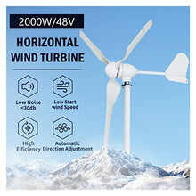 Wind Turbine Generator 2000w Horizontal Wind Turbine Generator 3 Blades 12V 24V 48V Alternative Energy Generator MPPT Controller - Onshore Wind(Turbine Only,3_12V_2000W)