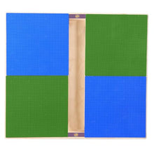 Contender Time-2-Play 35" Square Build & Learn Table with Trough & Shelf, Blue & Green