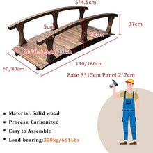 TT-YEL Versatile Rustic Wooden Garden Bridge, Japanese Classic Wooden Arch Bridge, Colorful Decorative Pond Landscape Bridge with Double Side Safety Fence, Dark Brown,L180×w80×h48cm