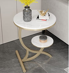 NRFJFOP Rock Slab Side Table Fashion Round Living Room Small Coffee Balcony Sofa Corner
