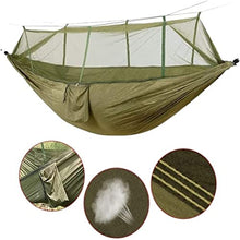 DULASP Camping Hammock Mosquito Net Pop-Up Light Portable Outdoor Parachute Hammocks Swing