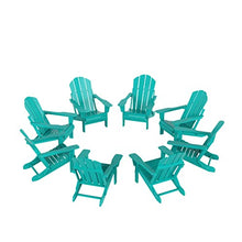 WestinTrends Malibu Outdoor Folding Poly Adirondack Chair Set of 8 Turquoise