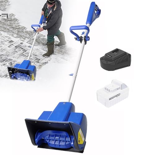 Cordless Snow Blower, 24V 4.0Ah Battery Powered Snow Shovel, 30 CM Clearing Width And 18 CM Depth, Foldable Snow Thrower, 8 M Throwing Distance With Safety Switch, for Patio, Deck, Driveway 1 Batter