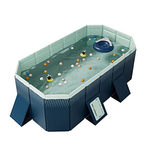 IINCOOY 3M PVC Swimming Pool Non-Inflatable Folding Thickened Wear-Resistant Outdoor Large Pools Family Bathing Toy Children's Day Gifts(B,2.1M)