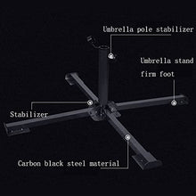 Metal Outdoor Umbrella Base,Foldable Beach Garden Patio Sunshade Parasol Base Thickening Cross Outdoor Stand Holder (Black B)