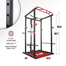 IFAST Power Cage LAT Pull Down System Full Body Workout Equipment with 230lbs Weight Plates and 7FT Barbell
