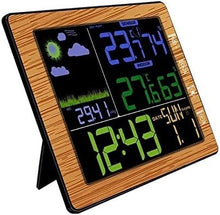 SHANBOYU Wood Grain Weather Station Barometer Thermometer Hygrometer Wireless Sensor LCD Display Weather Forecast Digital Alarm Clock