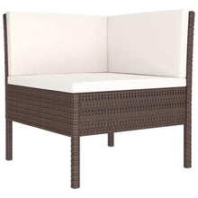 LDEWOAMEG 11 Piece Patio Lounge Set with Cushions PE Rattan Brown