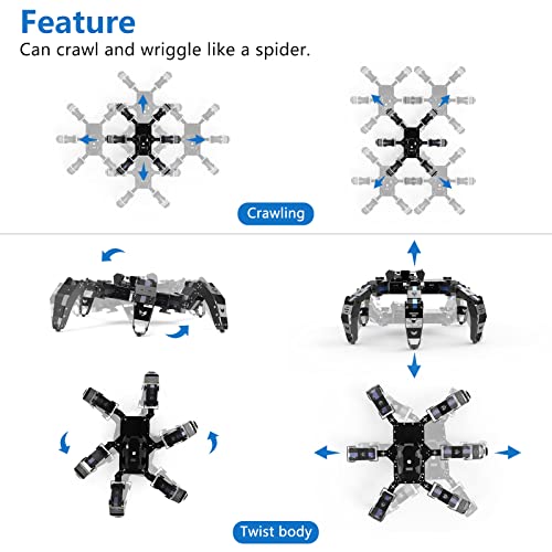 XiaoR Geek Hexapod Robot Kit ESP32 STEM Spider Robot Hexapod E1