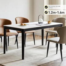 Coffee Table Solid Wood Dining Table, Light Luxury Rock Board, Simple Oak Black Long, Modern Restaurant Home
