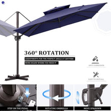 128'' Square Cantilever Umbrella with Easy-Move Base | One-Person Mobility