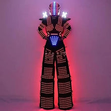 Gracecolorlife LED Robot Costume RGB Helmet Stilts Walker Suit Black (L)