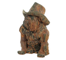 Solid Rock Stoneworks Sheriff Bulldog Concrete Statue, 19" Tall, Rust Color