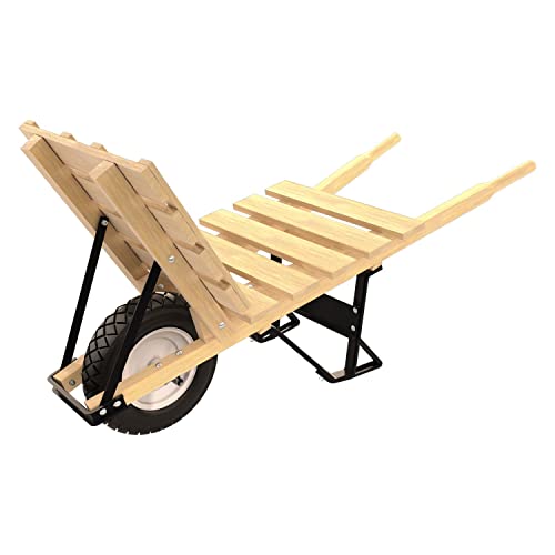 Bon 28-710 Contractor Grade Brick and Tile Barrow with Single Wheel, Flat Free Tire
