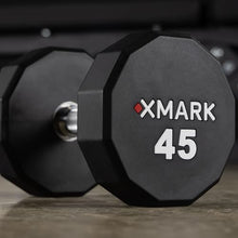 XMark Urethane 12-Sided Dumbbell Set with Rack 550 lb