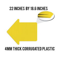 22-Inch Blank Arrow Yard Signs, Waterproof 4mm Corrugated Plastic Blanks Arrow Shaped 22x18.6 Inches (Yellow, 250 Pack)