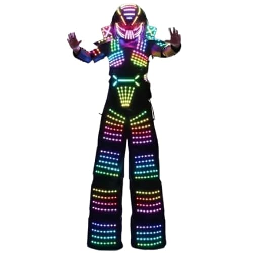 HoHoHuo Full Color LED Robot Costume with Remote Control & Digital Screen Multicolored (X Large)