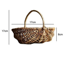 Picnic Baskets Willow Flower Basket Rattan Living Room Portable Flowers Baskets Home Multi-Functional Storage Basket for Outdoor Picnic，