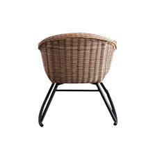 Creative Co-Op Fabric Upholstered Wicker Rocking Chair with Metal Legs and Cushion Natural/Sand