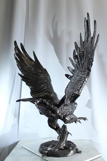 NIFAO Aluminum Eagle Statue, Large Flying Eagle, 40" L x 35" W x 51" H