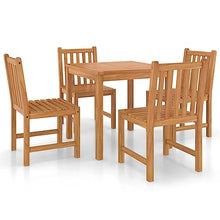 FMPGJLYH 5-Piece Teak Wood Dining Set, Square Patio Table and 4 Chairs, Weather-Resistant Hardwood Furniture for Indoor and Outdoor Garden, Dining Room, Backyard