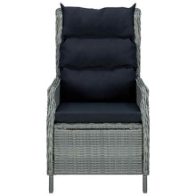 Molumvel Outdoor Reclining Garden Chair with Cushions, PE Rattan Wicker Patio Seat, Adjustable Backrest Lounge Furniture for Backyard, Balcony, Terrace, Light Grey