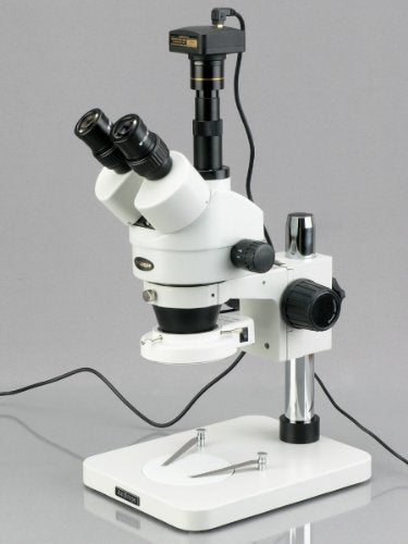 AmScope Trinocular Stereo Zoom Microscope 3.5X-45X Magnification White