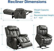 HTERWQEA Lay Flat Power Lift Recliner Chair for Elderly with Heat & Massage