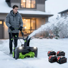 HASORVLUK Battery Powered Snow Blower, Brushless Motor 4Bat