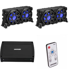 KICKER 10-Inch Loaded Marine Sub Enclosure with Passive Radiator & 48KXMA5004 Amp Bundle