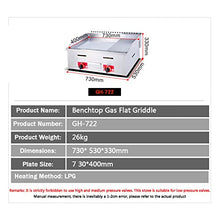 YXCUSAM Commercial Gas Griddle,Restaurant Burger Grill,Outdoor Gas Griddle,for Parties and Camping (722)
