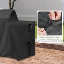 68-inch Outdoor BBQ Cover, Waterproof, Dustproof, UV Resistant, 600D Oxford Cloth, with Webbing, Handles, and Buckles,Black,68 * 28 * 45.7inch