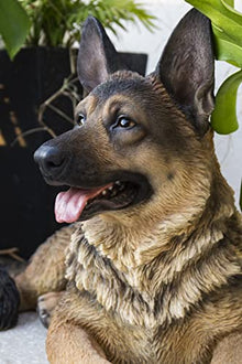 Hi-Line Gift Lying German Shepherd, Black and Brown