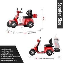 LAGTOM Electric Golf Cart & Mobility Scooter 1000W Candy Apple Red