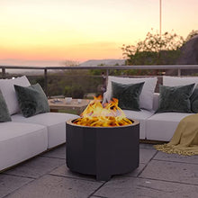 BizChair Commercial Grade 27 inch Smokeless Outdoor Firepit, Natural Wood Burning Portable Fire Pit with Waterproof Cover, Black