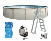 Crystal Bay Above Ground Pool Package - Featuring: Sand Filter, Pump, Filter, and A Frame Ladder (21')