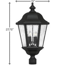 Hinkley Edgewater XL 4-Light Outdoor Post Lantern w/Lumiglo, Black