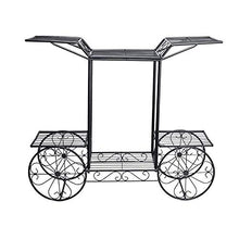 OJKJGYTF Plant Stands,Flower Stand,Metal Flower Car Frame Display Stand,Garden Tree Home Decoration Terrace Plant Standnishings/Black/One Size