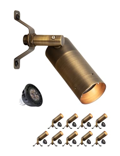 MALORY Brass Landscape Spot Down Light,10 Pack Uplighting
