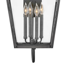 Hinkley Nouvelle Collection Four Light Outdoor Wall Lantern Blackened Brass/Black