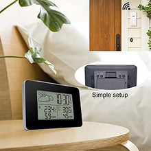 YWMLFZ Digital Atomic Clock Weather Sattion LED Table Clock Temperature Humidity Meter Barometer Desk Watch Alarm Snooze