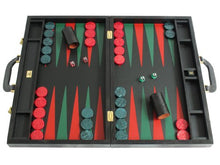 Zaza & Sacci Leather Backgammon Board Set Large Black Lizard II