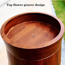 GLigeT Garbage Cans Outdoor Trash Can, Antique Wood Grain Cylindrical Trash Can with Inner Bucket and Top Planting Flower Trough, Large-Capacity Trash Can, 13.2 Gallons Outside Trash Bin