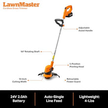 LawnMaster OcuMow Robot Lawn Mower with Cordless 24V MAX 10” Grass Trimmer Combo Kit Perimeter Wire Free for Small Yards 2000-4000 Square Feet Optical Navigation Automatic Obstacle Avoidance Spot Cut