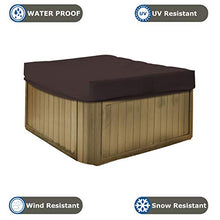 Hot Tub Cover/Spa Cover 18 Oz Waterproof - 100% Weather Resistant Outdoor Square Spa Cover with Elastic for Snug Fit (14" H x 85" W x 85" D, Coffee)