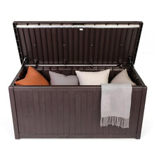 Large Lockable Waterproof Outdoor Storage Bench, Patio Storage Box Container for Furniture Cushions, Garden Pool Yard Tools Organization