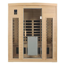 TYMMC Far Infrared Sauna Room, Three Person Indoor Low EMF Hemlock Wood Home Sauna for Indoor Use